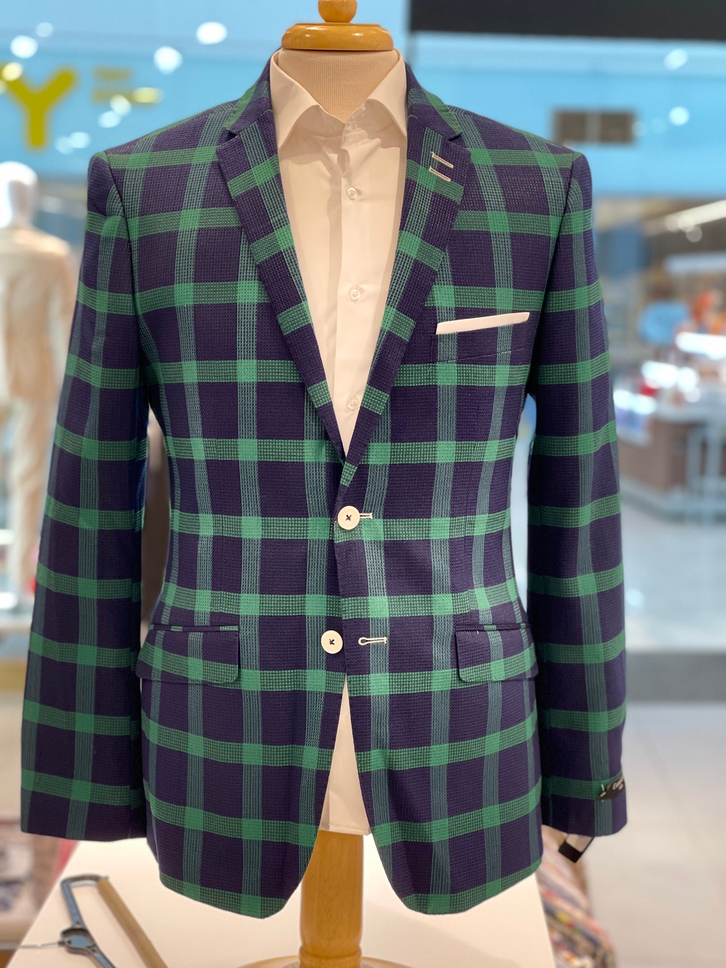 Blazer EM Green & Navy Check