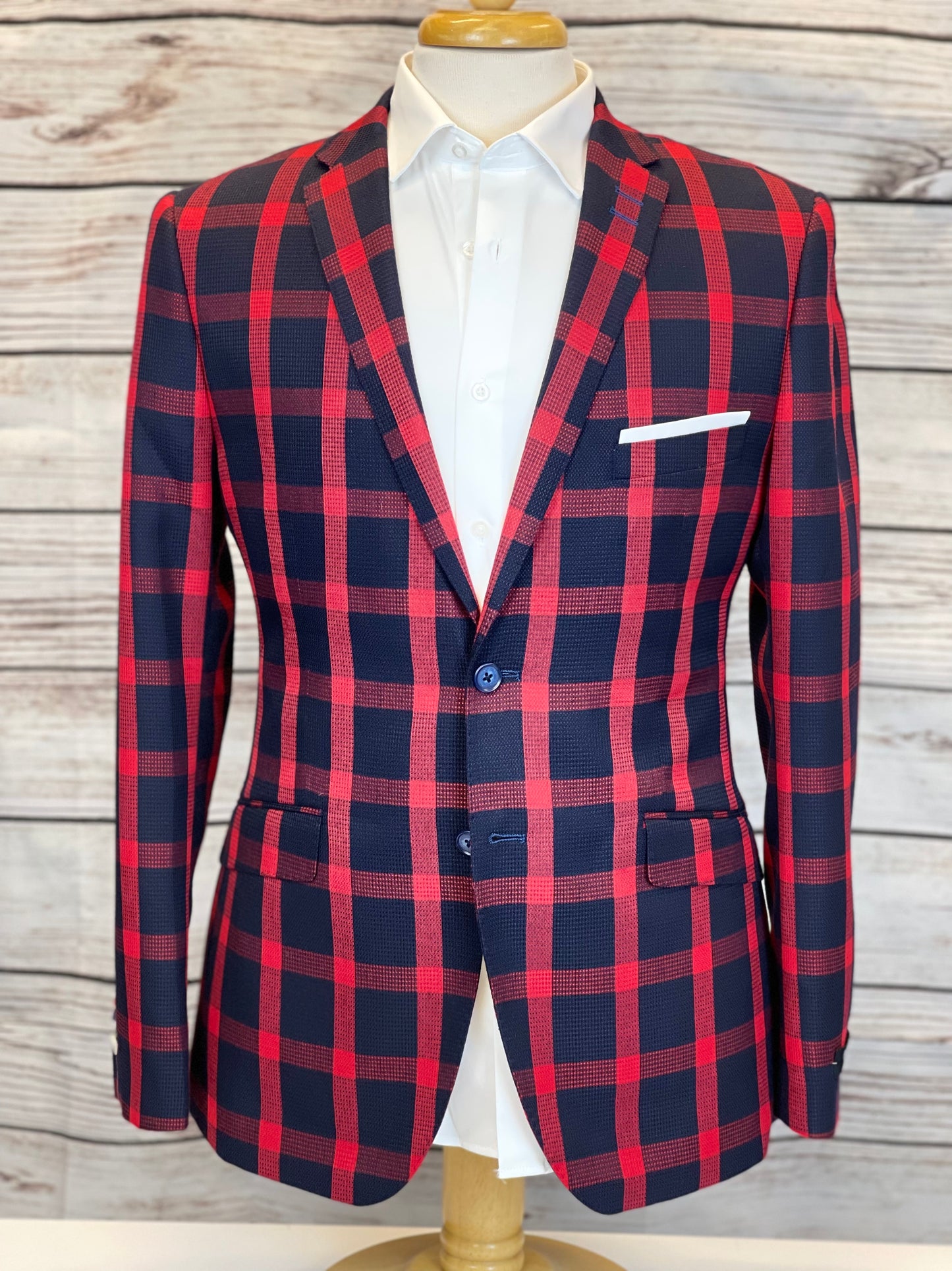 Blazer EM Red & Navy Check