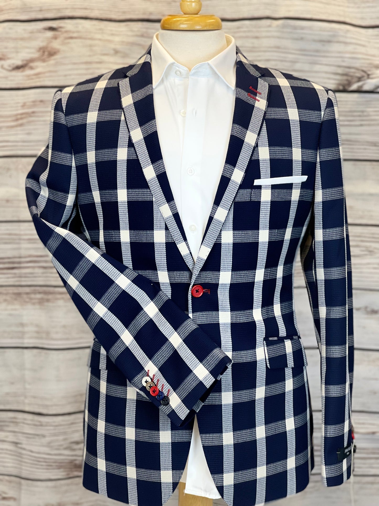Blazer EM Cream & Navy Check