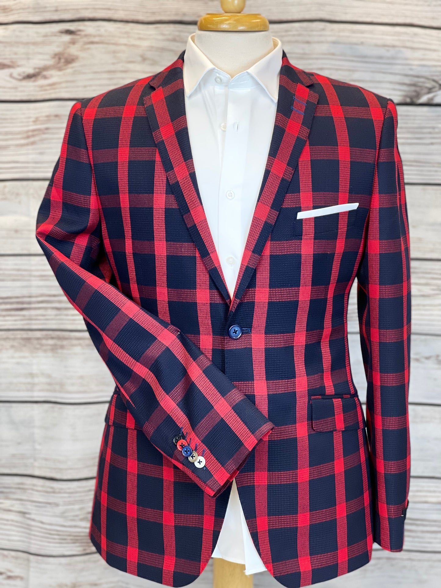 Blazer EM Red & Navy Check