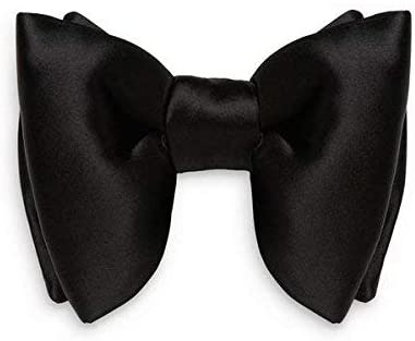 Mens RessoRoth Oversized Bow Tie - Tuxedo Black Silk Bowtie