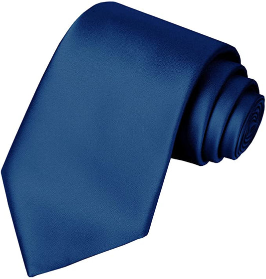 Solid Satin Tie Pure Color Necktie Mens Ties + Gift Box