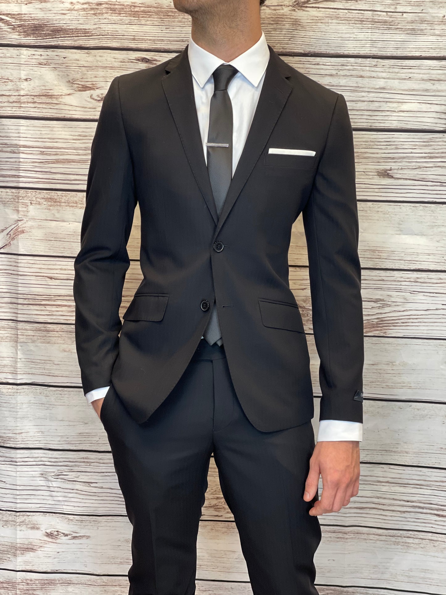 Suit EM Two Tone Black Stripe