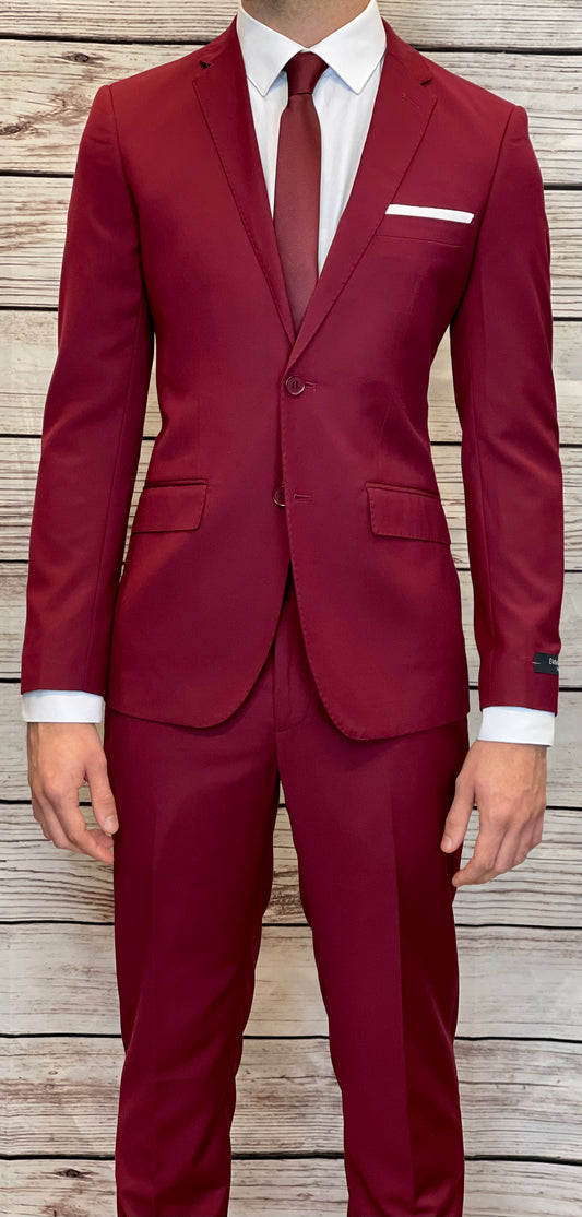 Suit EM Burgundy Red