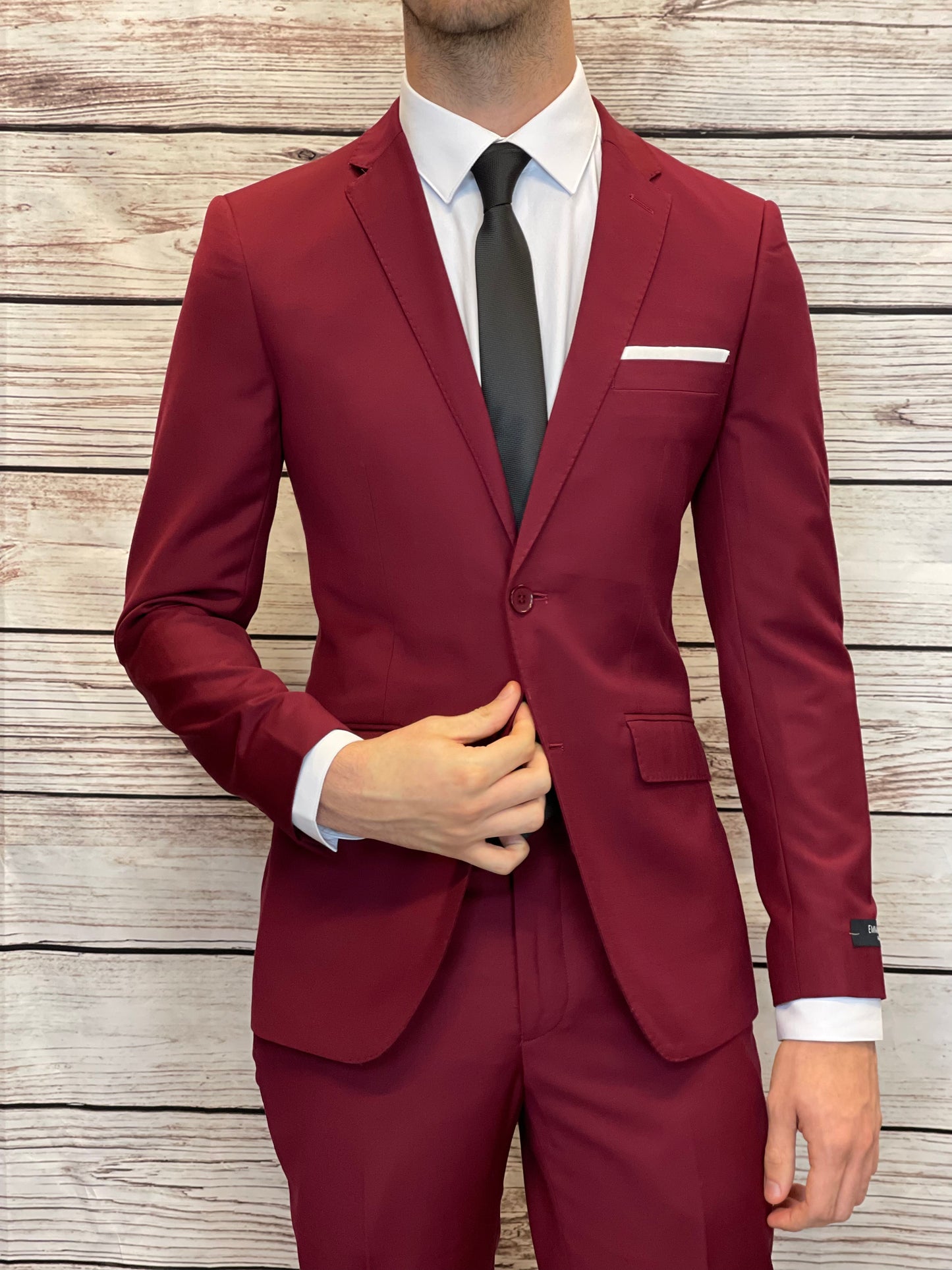 Suit EM Burgundy Red